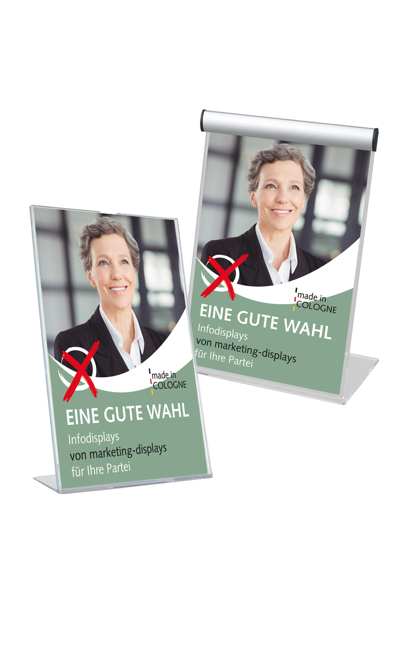 Tischaufsteller für Wahlkampf und Wahlstand