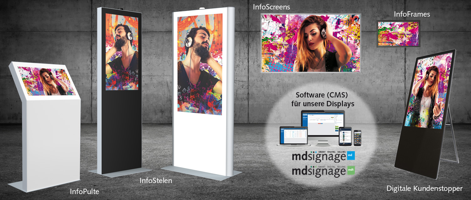 Displays, Digital Signage und Werbeträger Made in Germany
