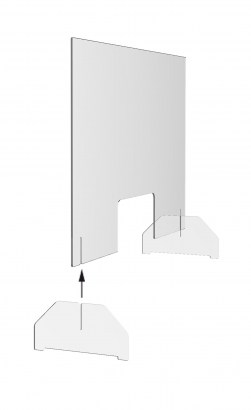 Spuckschutz Plexiglasscheibe für Theke quer mit Steckfunktion